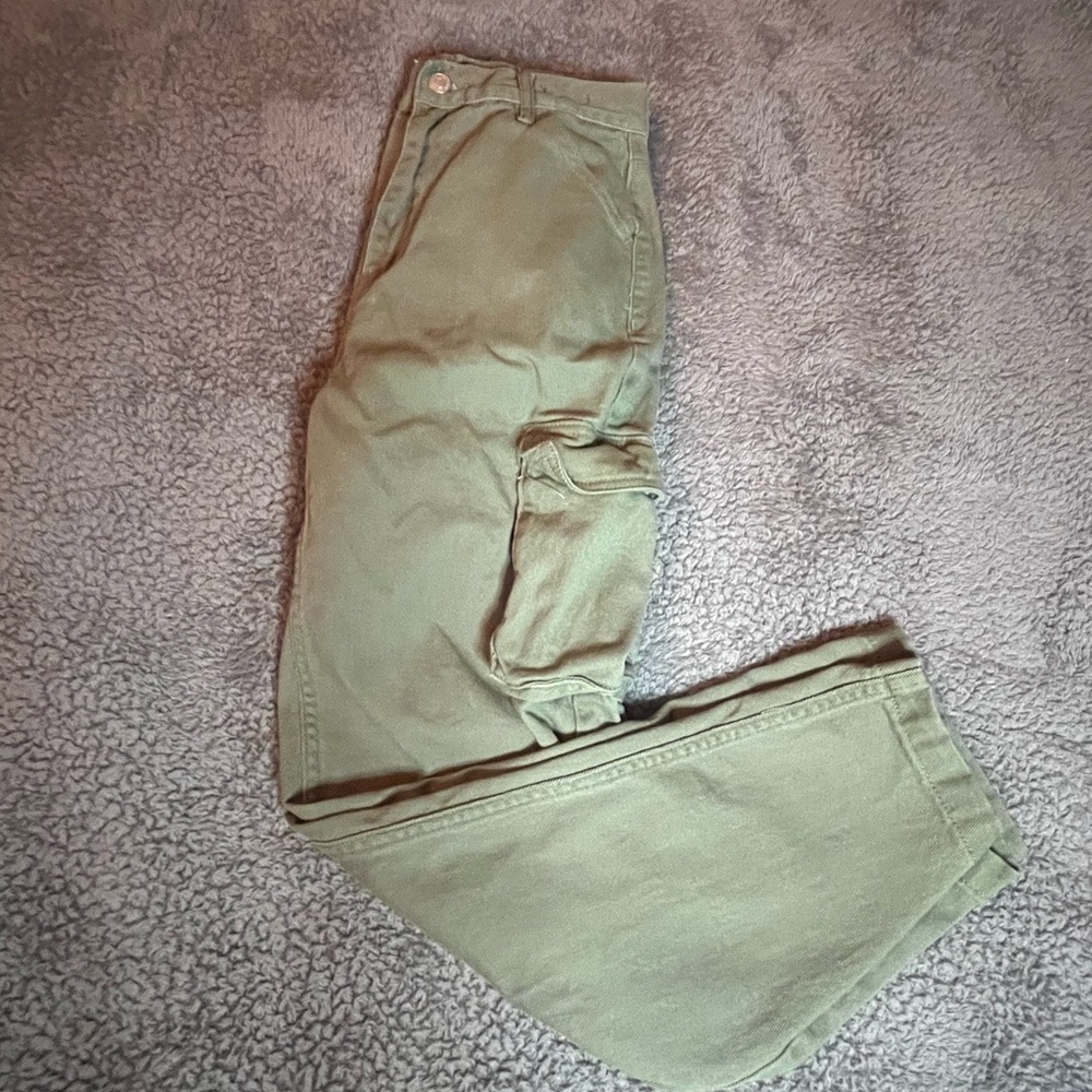 Pacsun Women's Stretch Dad Jeans – Cargo Style‎ – Size 26 – Army Green - Picture 2 of 9